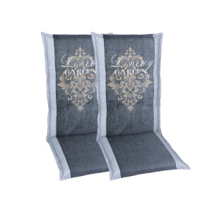GO-DE Textil Tuinkussen (Stoelkussens voor stoelen met een normale rugleuning, Grijs)