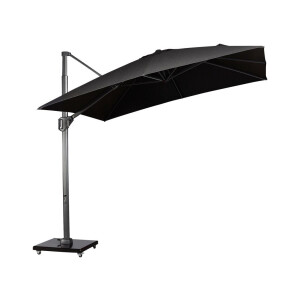 Platinum Zweefparasol Telescope Premium T1 Faded Black 350 x 350 cm