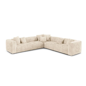 5-zits hoekbank Martina ribstof | Micadoni