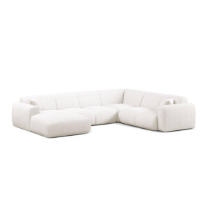Modulaire hoekbank Molino rechts bouclé | Micadoni Home
