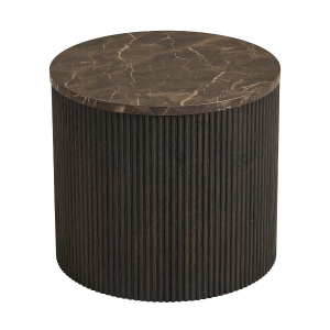 Babette ronde bijzettafel donkerbruin marmer - Ø 45 cm x 40 cm