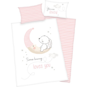 Baby Best Baby-overtrekset Little Bunny met haasjes motief en liefderijk opschrift