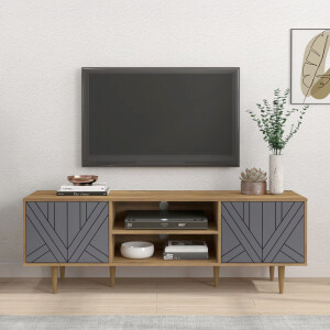 Artistiq TV-meubel 'Beckham' 160cm, kleur Grijs / Naturel