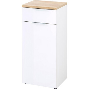 Badkamerkast Pescara 86 cm hoog in wit met navarra eiken