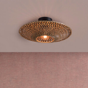 GOOD&MOJO Plafondlamp 'Bali' Small, Bamboe, kleur Naturel/Zwart