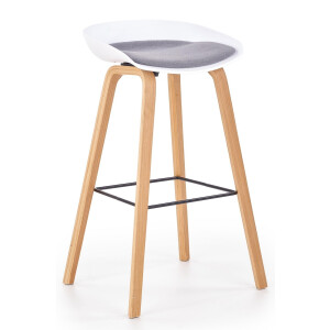 Barkruk Inno 81 cm hoog in wit met grijs