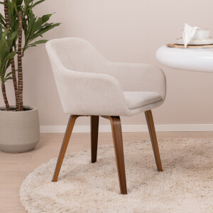 vtwonen Eetkamerstoel 'Base' Velvet, kleur Zand