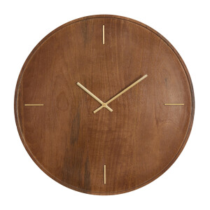 Light & Living Klok 'Veti' Mangohout, 56cm, kleur Bruin