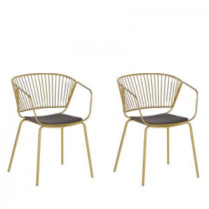 Beliani RIGBY set van 2 stoelen goud