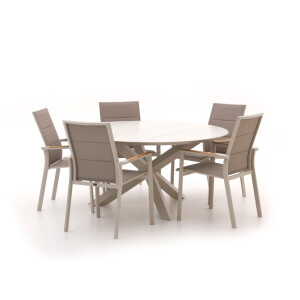Bellagio Albinea/Lodola ø150cm dining tuinset 6-delig stapelbaar - Laagste prijsgarantie!