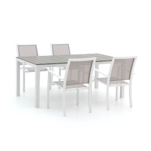 Bellagio Anzio/Fidenza 183cm dining tuinset 5-delig stapelbaar - Laagste prijsgarantie!