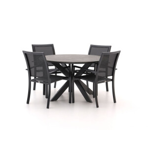 Bellagio Anzio/Fidenza ø126cm dining tuinset 5-delig stapelbaar - Laagste prijsgarantie!