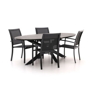 Bellagio Anzio/Fidenza ovaal 220cm dining tuinset 7-delig stapelbaar - Laagste prijsgarantie!