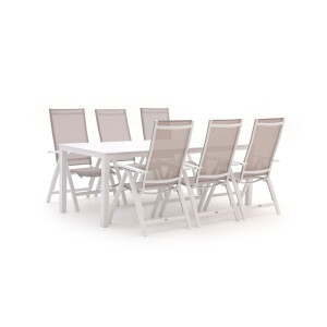 Bellagio Avenza/Menzano 220cm dining tuinset 7-delig verstelbaar - Laagste prijsgarantie!