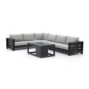 Bellagio Avolo/Cosiraw 120cm hoek loungeset met vuurtafel 3-delig links - Laagste prijsgarantie!