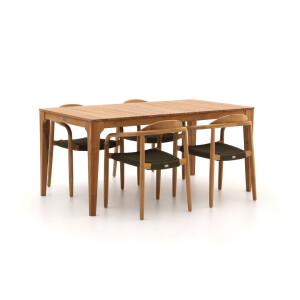 Bellagio Berbaro/Bruca 170cm dining tuinset 5-delig stapelbaar - Laagste prijsgarantie!