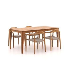 Bellagio Berbaro/Bruca 170cm dining tuinset 5-delig stapelbaar - Laagste prijsgarantie!