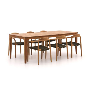 Bellagio Berbaro/Bruca 220cm dining tuinset 7-delig stapelbaar - Laagste prijsgarantie!