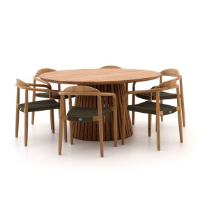 Bellagio Berbaro/Santa Severina ø150cm dining tuinset 7-delig stapelbaar - Laagste prijsgarantie!