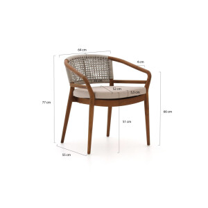 Bellagio Brasimone/Induno Deens Ovaal 240cm dining tuinset 7-delig stapelbaar - Laagste prijsgarantie!