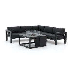 Bellagio Campazzo/Cosi 100cm hoek loungeset met vuurtafel 4-delig - Laagste prijsgarantie!