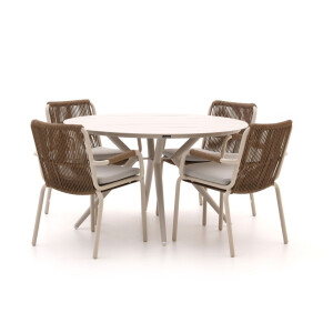 Bellagio Caronia/Sora ø 127cm dining tuinset 5-delig stapelbaar - Laagste prijsgarantie!
