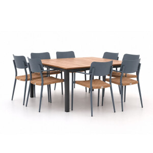 Bellagio Cino/Linosa 160x160cm dining tuinset 9-delig stapelbaar - Laagste prijsgarantie!