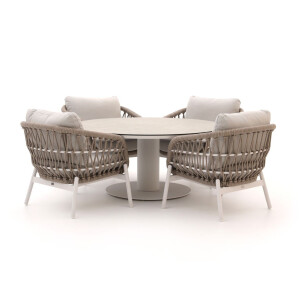 Bellagio Cupello/La Fonte ø150cm low dining tuinset 5-delig - Laagste prijsgarantie!