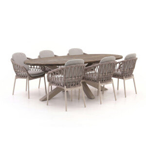 Bellagio Cupello/ROUGH-Y Ellips 240cm dining tuinset 7-delig - Laagste prijsgarantie!
