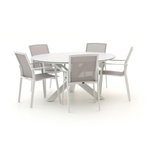 Bellagio Dranera/Ferrone ø 150cm dining tuinset 6-delig stapelbaar - Laagste prijsgarantie!