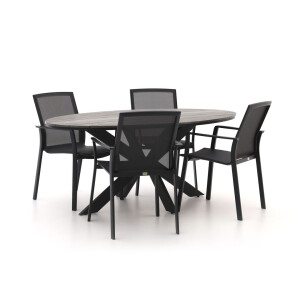 Bellagio Dranera/Fidenza ovaal 180cm dining tuinset 5-delig stapelbaar - Laagste prijsgarantie!