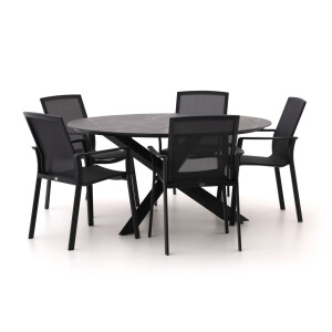 Bellagio Dranera/Lodola ø 150cm dining tuinset 6-delig stapelbaar - Laagste prijsgarantie!