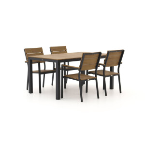 Bellagio Fidenza 160cm dining tuinset 5-delig stapelbaar - Laagste prijsgarantie!