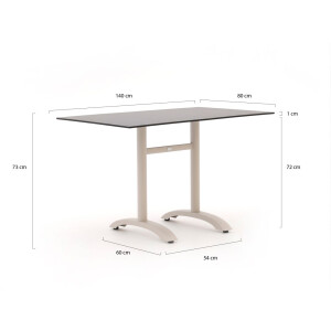 Bellagio Lisio tuintafel 140x80x73cm - Laagste prijsgarantie!