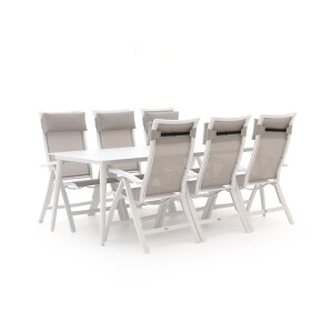 Bellagio Lugo/Sora 220cm dining tuinset 7-delig verstelbaar - Laagste prijsgarantie!