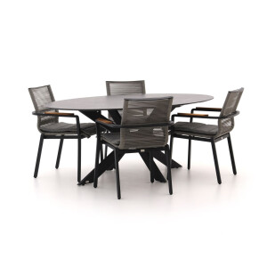 Bellagio Marudo/Furato ellips 200cm dining tuinset 5-delig stapelbaar - Laagste prijsgarantie!