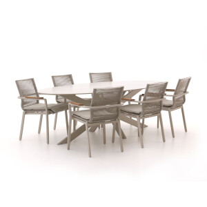 Bellagio Marudo/Furato ellips 240cm dining tuinset 7-delig stapelbaar - Laagste prijsgarantie!