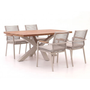 Bellagio Marudo/Induno Deens Ovaal 180cm dining tuinset 5-delig stapelbaar - Laagste prijsgarantie!