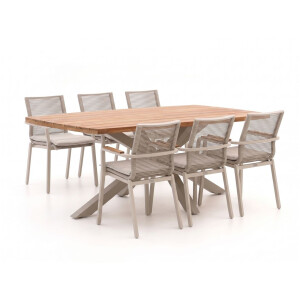 Bellagio Marudo/Induno Deens Ovaal 220cm dining tuinset 7-delig stapelbaar - Laagste prijsgarantie!