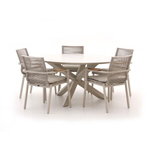 Bellagio Marudo/Lodola ø 150cm dining tuinset 6-delig stapelbaar - Laagste prijsgarantie!
