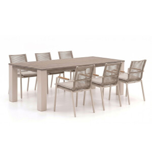 Bellagio Marudo/ROUGH-X 240cm dining tuinset 7-delig stapelbaar - Laagste prijsgarantie!