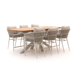 Bellagio Mineo/Induno Deens Ovaal 220cm high dining tuinset 7-delig - Laagste prijsgarantie!