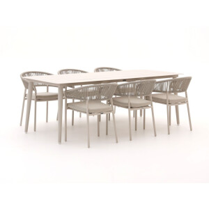Bellagio Nova Siri/Sora 220cm dining tuinset 7-delig stapelbaar - Laagste prijsgarantie!