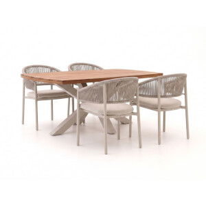 Bellagio Panaro/Induno Deens Ovaal 180cm dining tuinset 5-delig stapelbaar - Laagste prijsgarantie!
