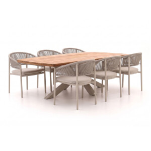 Bellagio Panaro/Induno Deens Ovaal 240cm dining tuinset 7-delig stapelbaar - Laagste prijsgarantie!