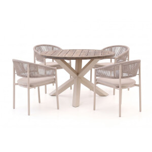 Bellagio Panaro/ROUGH-Y ø120cm dining tuinset 5-delig stapelbaar - Laagste prijsgarantie!