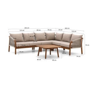 Bellagio Perzano hoek loungeset 5-delig - Laagste prijsgarantie!