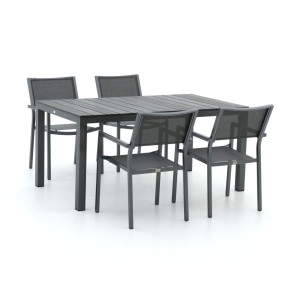 Bellagio Roma/Fidenza 160cm dining tuinset 5-delig stapelbaar - Laagste prijsgarantie!