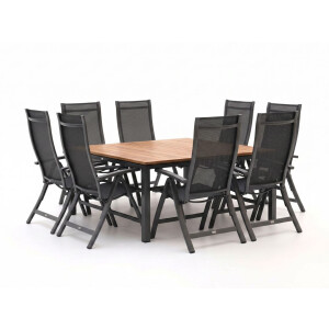 Bellagio Trappeto/Linosa 160x160cm dining tuinset 9-delig verstelbaar - Laagste prijsgarantie!