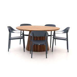 Bellagio Valli/Santa Severina ø150cm dining tuinset 6-delig stapelbaar - Laagste prijsgarantie!